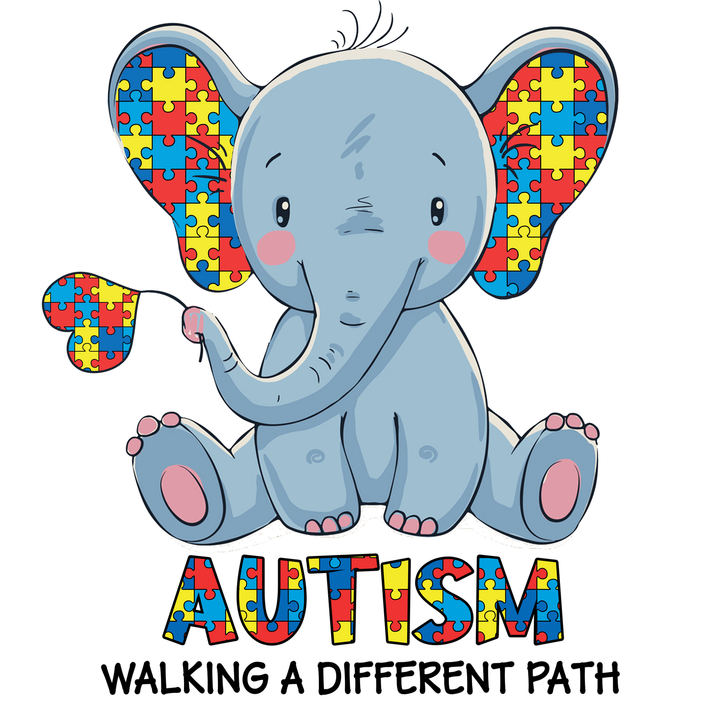 Autism Awareness Elephant Ready To Press Dtf