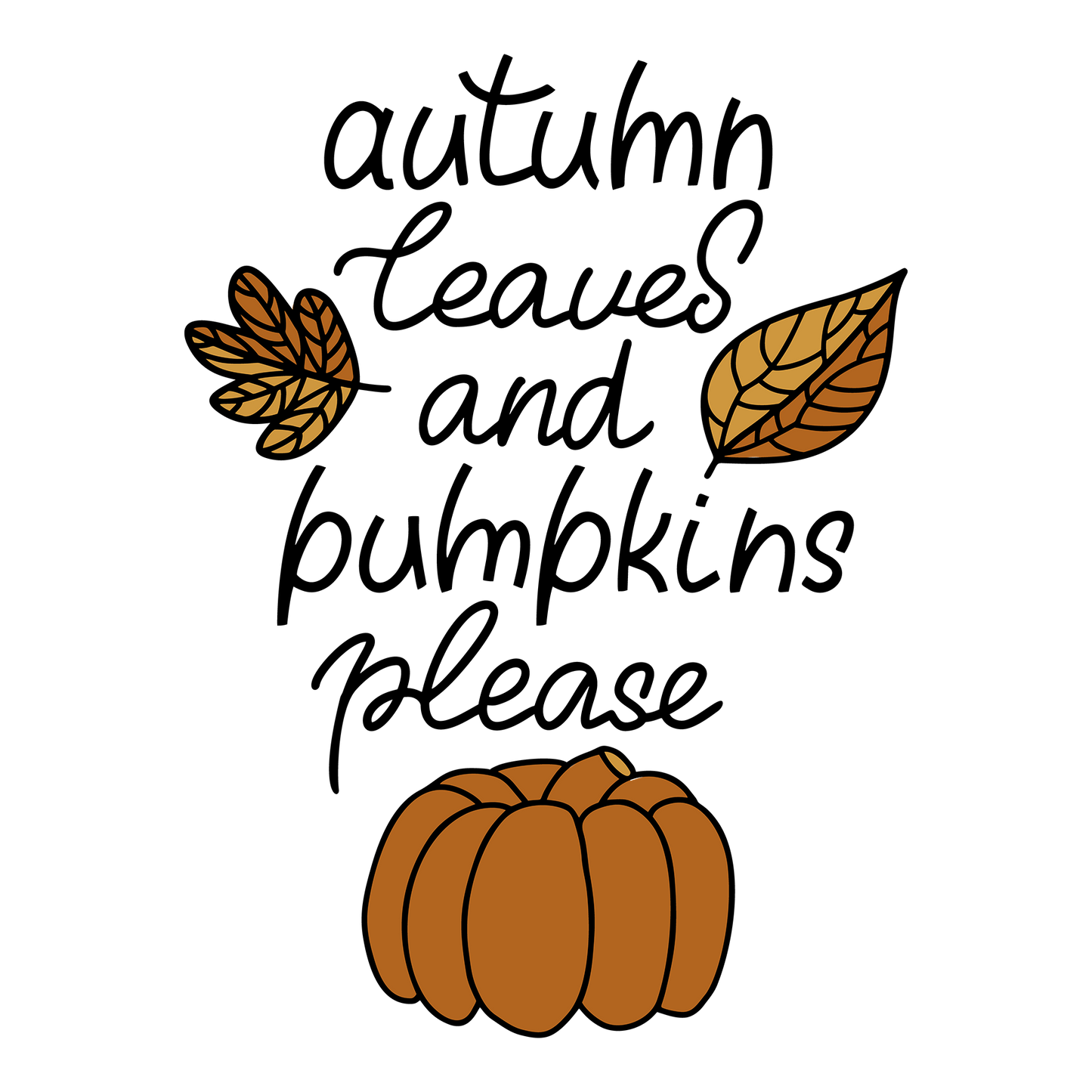 Autumn Leaves & Pumpkins Please Ready To Press Dtf
