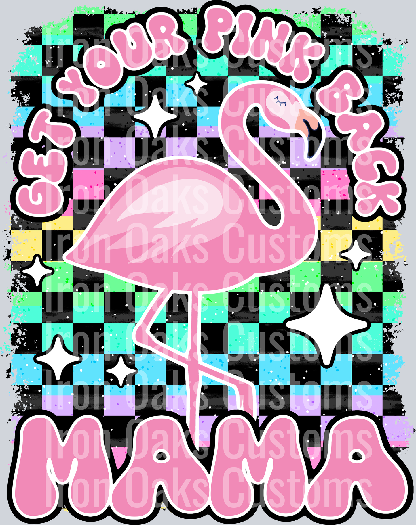 Mama pink flamingo back