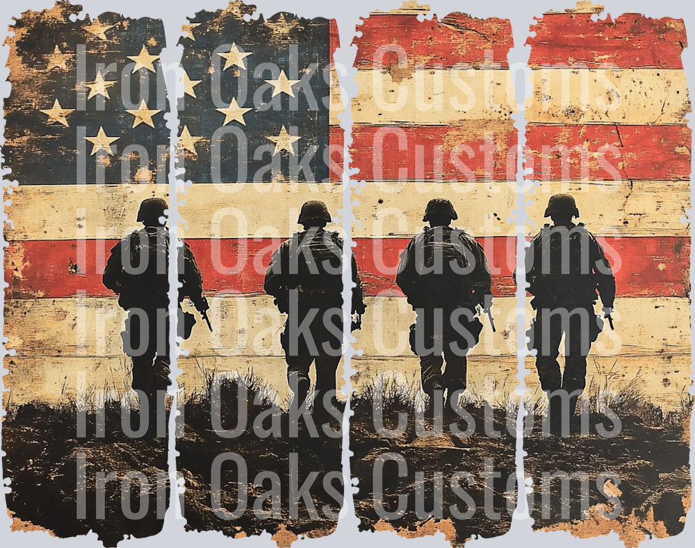 American soldiers brush strokes