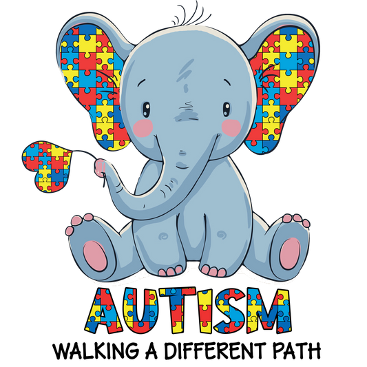 Autism Awareness Elephant Ready To Press Dtf