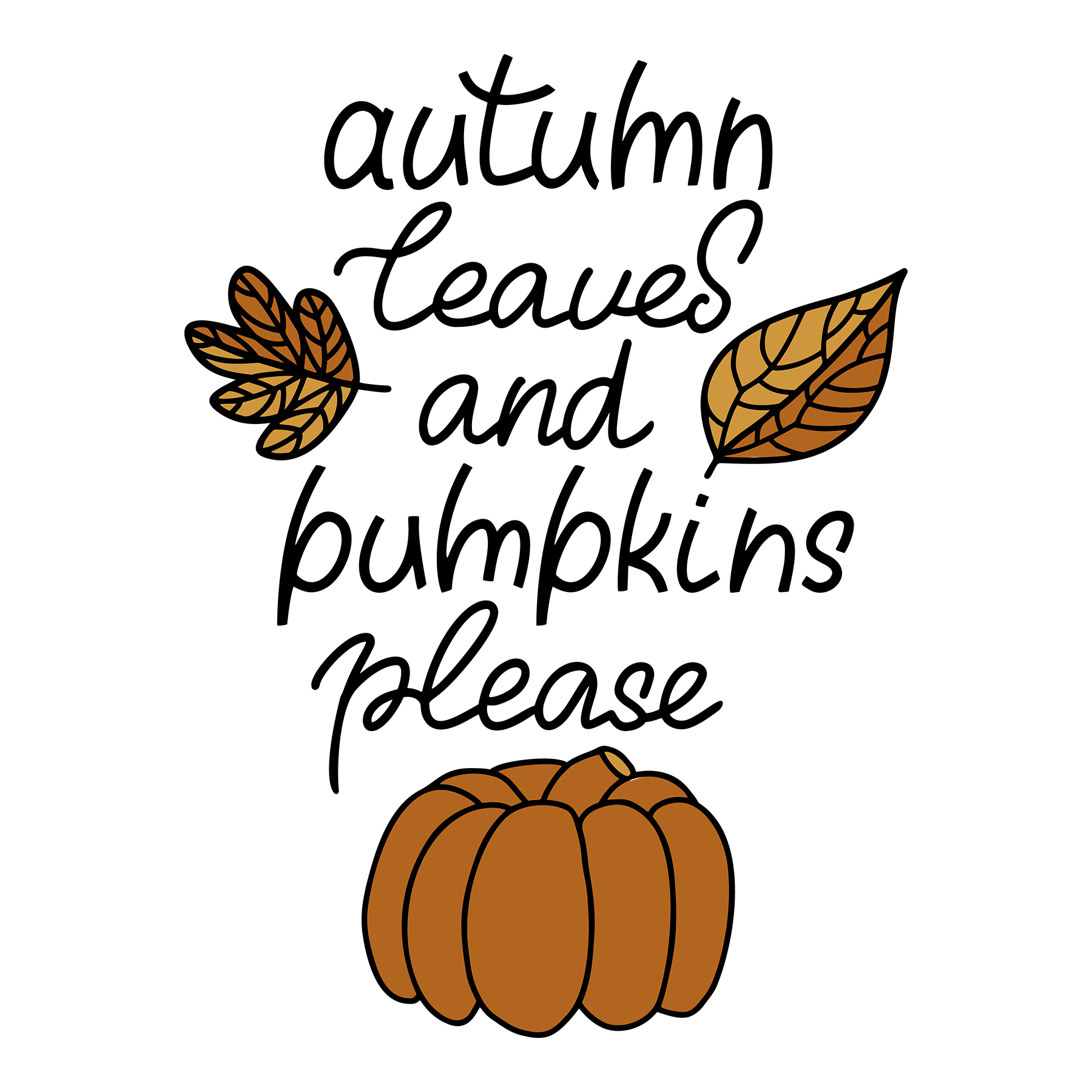 Autumn Leaves & Pumpkins Please Ready To Press Dtf