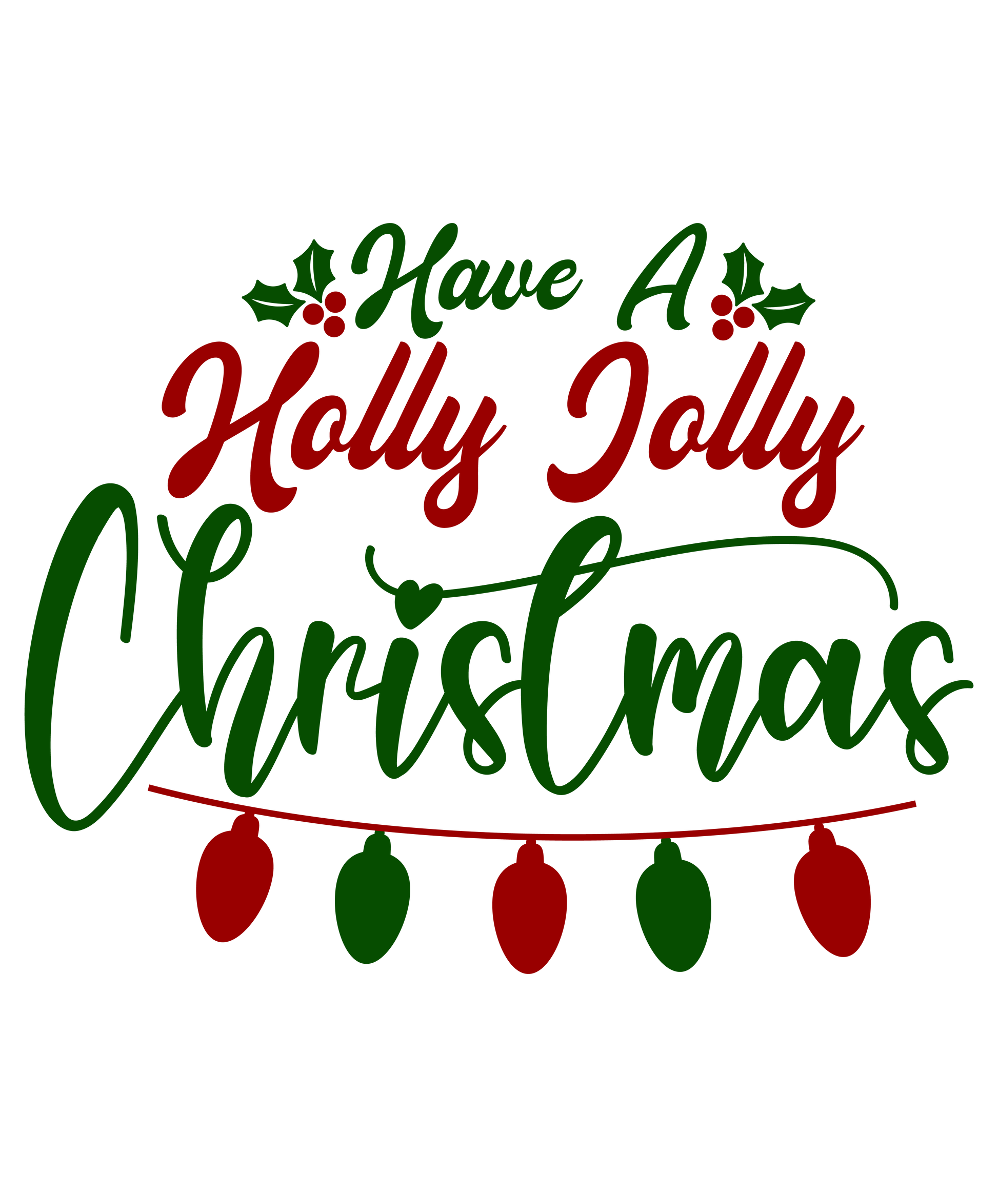 Holly Jolly Christmas Ready To Press Dtf