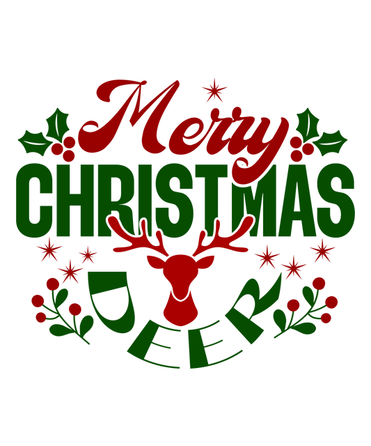 Merry Christmas Deer Ready To Press Dtf