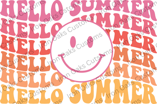Hello Summer Stacked Ready to Press DTF