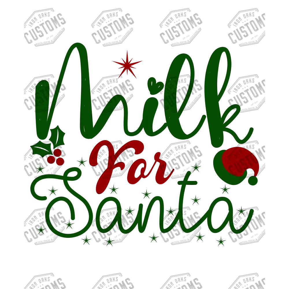 Milk For Santa Ready To Press Dtf