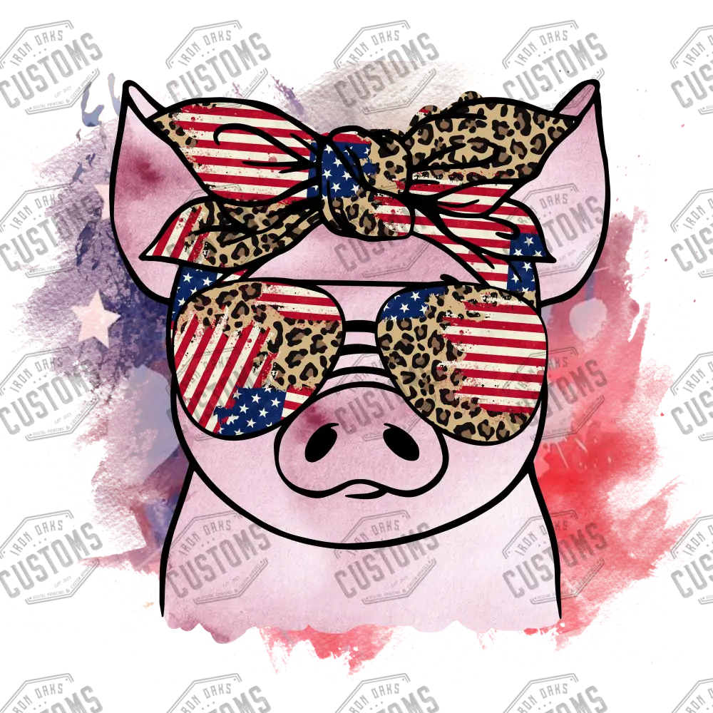 Patriotic Pig Ready To Press Dtf