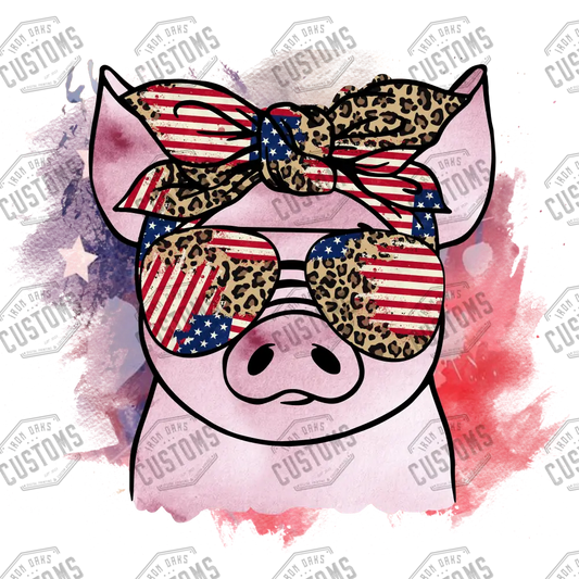 Patriotic Pig Ready To Press Dtf