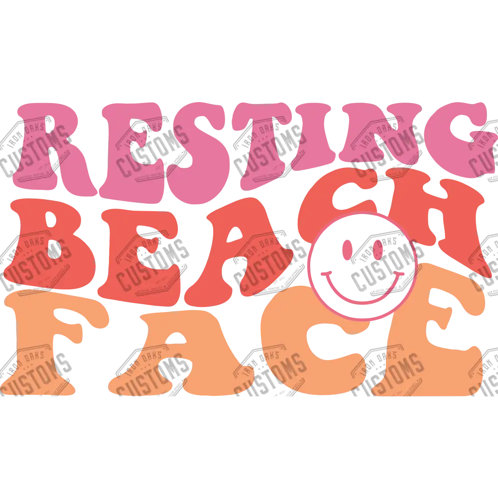 Resting Beach Face Ready To Press Dtf