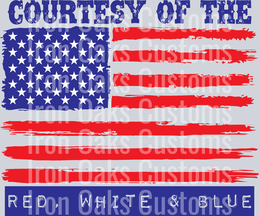 Courtesy red white blue