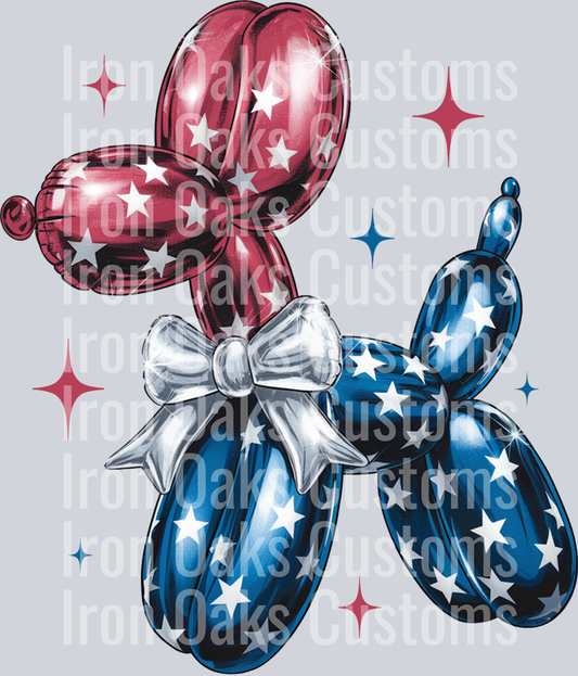Usa Forth of july Ballon Dog