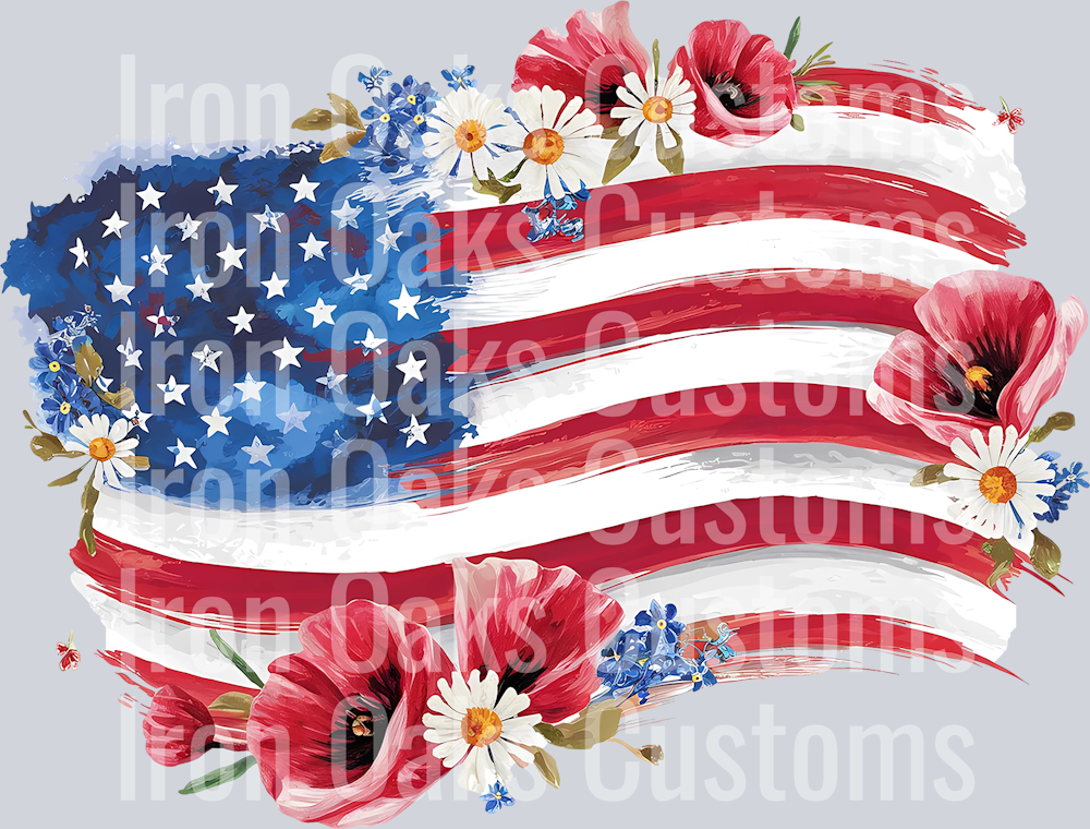 American flag watercolor