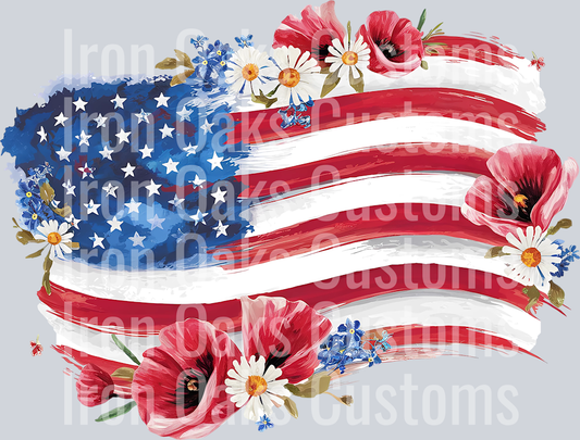 American flag watercolor
