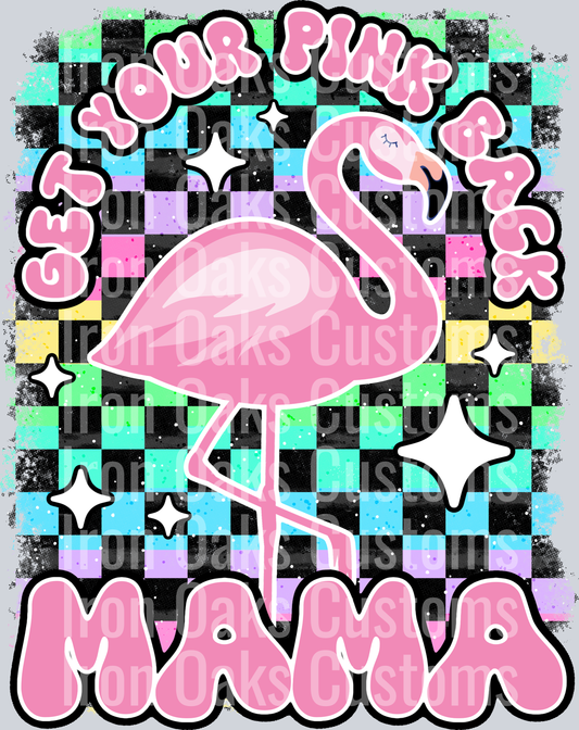 Mama pink flamingo back HALFTONE