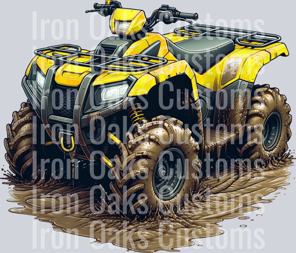 yellow four wheeler